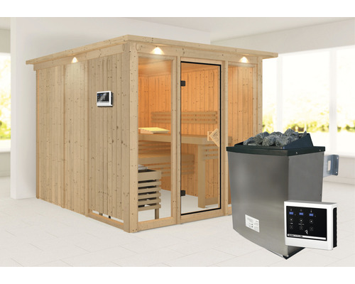 Sauna met saunakachel en bediening