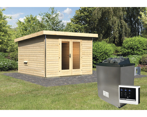 Tuin sauna met kachel en bediening