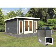 Tuin Sauna met saunakachel en bediening in de tuin