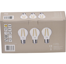 LED lamp E27/7W A60 warmwit helder, 3 stuks