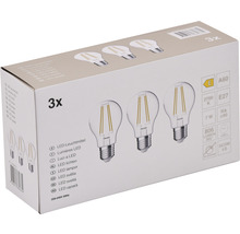 LED lamp E27/7W A60 warmwit helder, 3 stuks