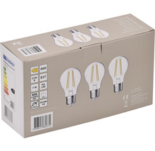 LED lamp E27/7W A60 warmwit helder, 3 stuks