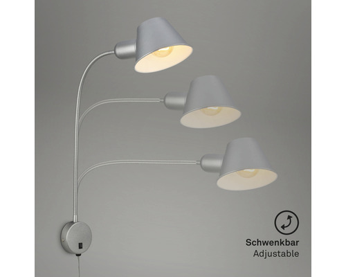 Draaibare wandlamp met flexibele arm.