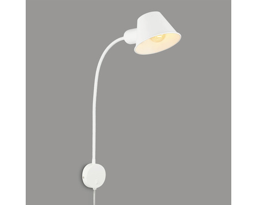Witte wandlamp met flexibele arm en lampenkap
