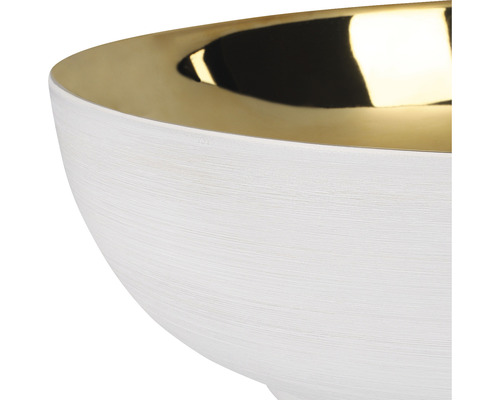 Decoratieve schaal van kunststeen met metalen binnenkant