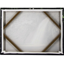 Achterkant van een canvas met houten frame