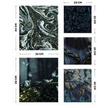 Wanddecoratieset met verschillende motieven en formaten