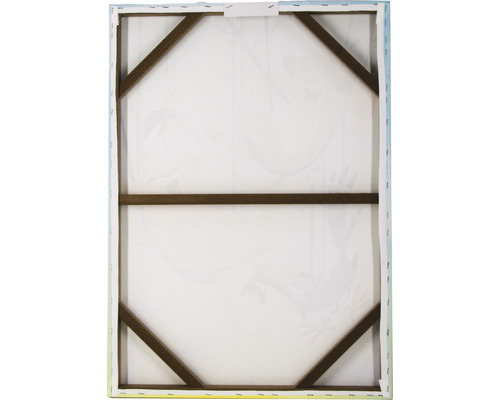 Achterkant van een canvas met houten frame voor wanddecoratie