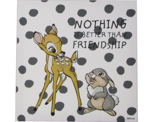 "Decoratie met Bambi en Stampertje en de tekst ""Niets is beter dan vriendschap"""