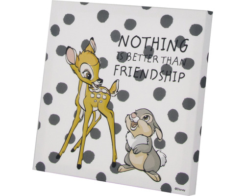 Wandschilderij Bambi en Stampertje met de tekst ''Niets is beter dan vriendschap''
