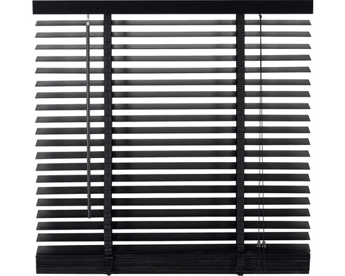 Gesloten zwarte jaloezie voor raamdecoratie