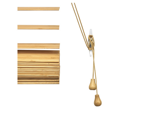 Bamboe jaloezie met koordbediening