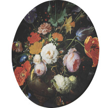 Rond tapijt met bloemstillevenmotief