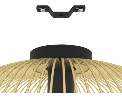 Detail van een plafondlamp met montagebeugel