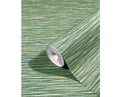 Rol groen behang met lineair patroon