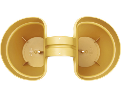 Gele balkonbak met twee plantenbakken van Elho