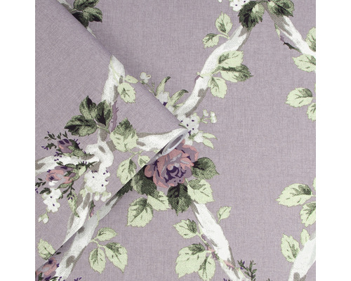 Behang met bloemmotief en florale elementen