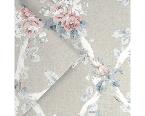 Behang met bloemen rozenmotief