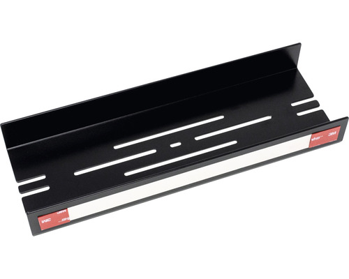 Zwarte metalen kabelgoot met sleuven