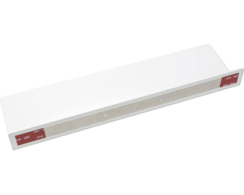 Witte wandplank met zelfklevende strips voor bevestiging