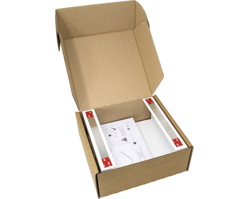 Open doos met montage-instructies en twee ledlampen