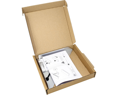 Open verpakking met montagebeugel en handleiding