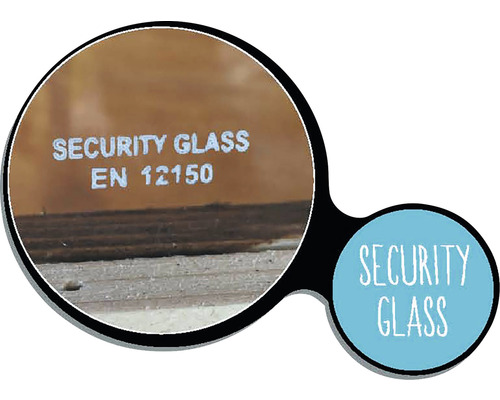 Veiligheidsglas met EN 12150 markering