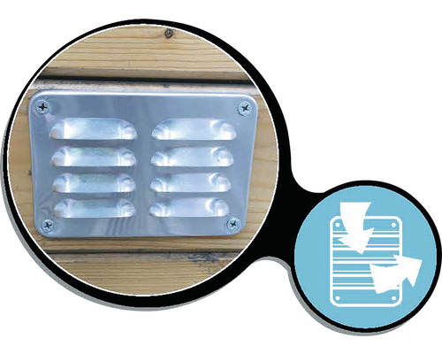 Metalen ventilatierooster voor ventilatie