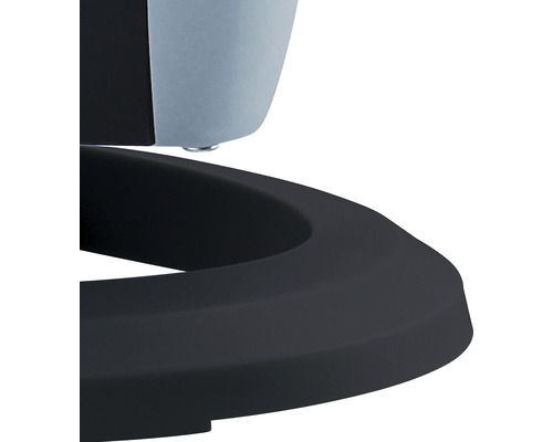 Detail van een ronde, zwarte sokkel