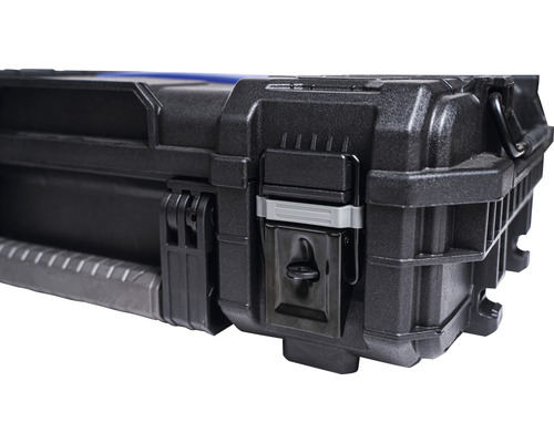 Detailweergave van een gereedschapskoffer met sluiting