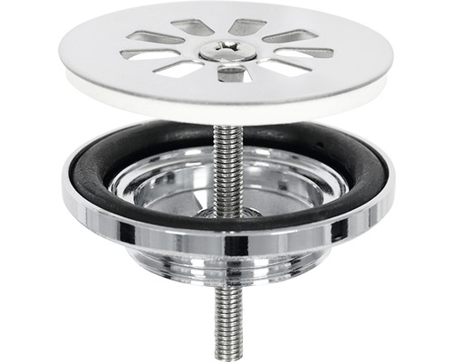 Spoelbakzeef van metaal met schroef