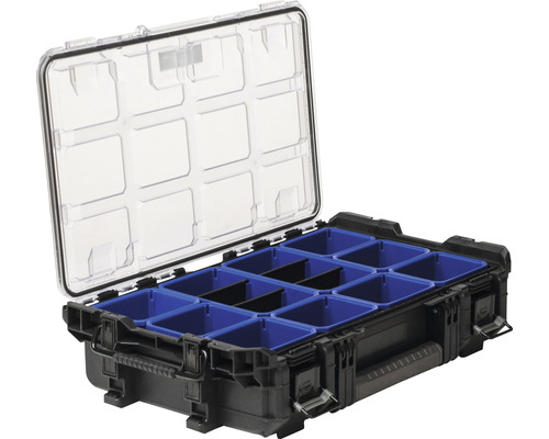 Gereedschapskoffer met vakken en transparant deksel