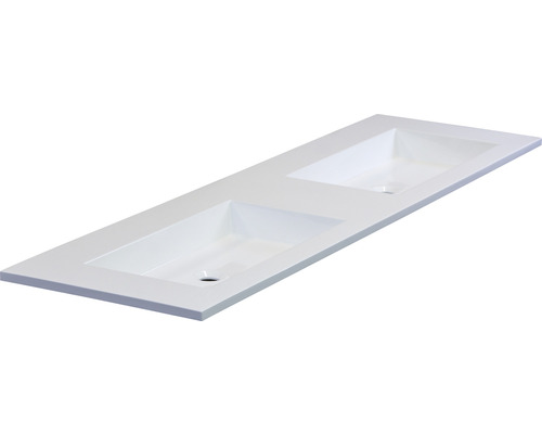 Dubbele wastafel van gegoten mineraal