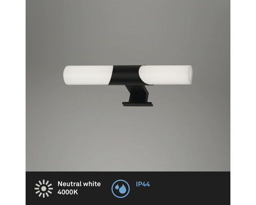 Zwarte wandlamp met neutraal wit licht