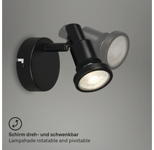 Zwarte, draai- en zwenkbare wandlamp