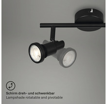 Zwarte plafondlamp met draai- en zwenkbare lampenkap