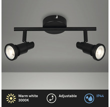 Zwarte plafondlamp met twee verstelbare spots