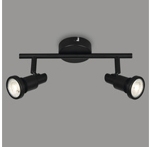 Zwarte plafondlamp met twee spots