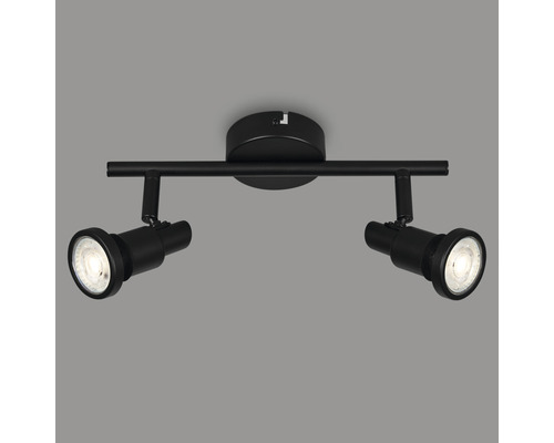 Zwarte plafondlamp met twee spots