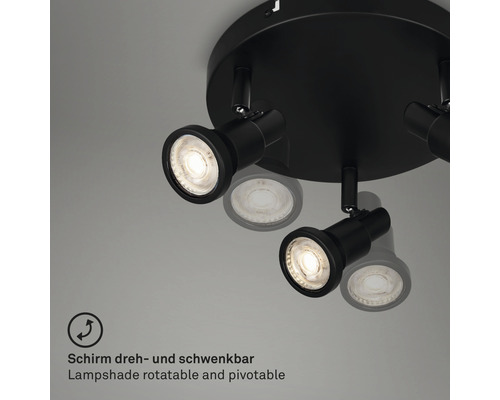 Plafondlamp met draai- en kantelbare spots