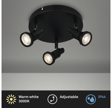 Zwarte plafondlamp met drie verstelbare spots