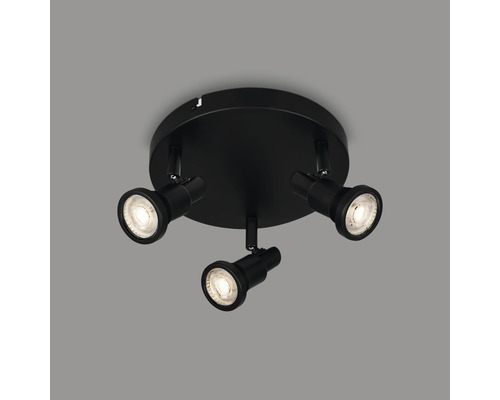 Zwarte plafondlamp met drie spots