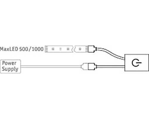 MaxLED 500 of 1000 LED-strip met voeding en schakelaar