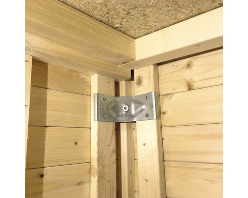 Hoekverbinder voor houtverbinding in interieur