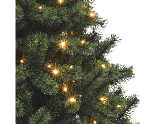 Close-up van een kerstboom met verlichting