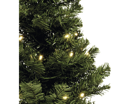 Detailopname van een kunstkerstboom met verlichting
