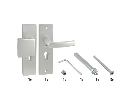 Deurkrukset met sleutelrozet en montageaccessoires