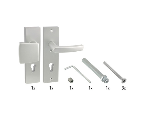 Deurbeslagset met deurkruk en bevestigingsmateriaal