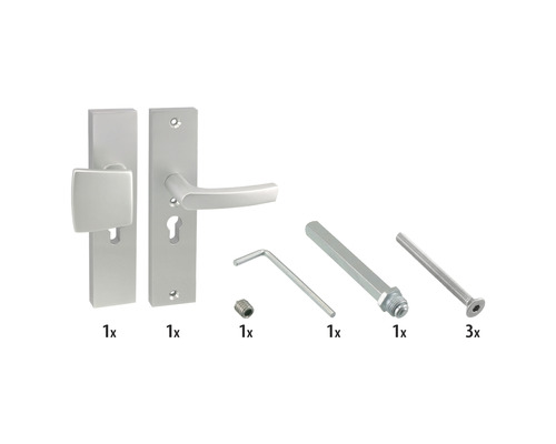 Deurbeslagset met deurklink, inbussleutel en schroeven