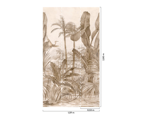 Fotobehang met jungle motief, afmetingen 2,80 meter x 1,59 meter